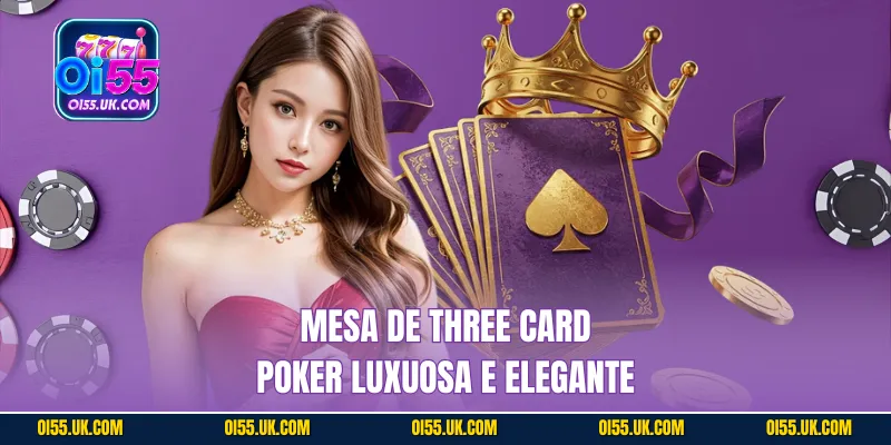 Mesa de Three Card Poker luxuosa e elegante